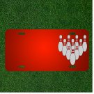 Custom Personalized License Plate With Add Names To Bowling Tenpins Pins