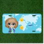 Custom Personalized License Plate Auto Tag With Cartoon Weather Girl Design