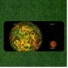 Custom Personalized License Plate Auto Tag With Amazing Space Planets Design