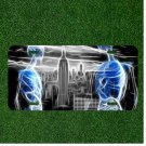 Custom Personalized License Plate Auto Tag With Skull Trippy City Design