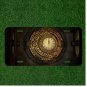 Creative License Plate Auto Tag With Fancy Brown Clock Telling Time