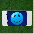 Custom Personalized License Plate Auto Tag With Blue Smiley Face Design