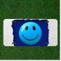 Custom Personalized License Plate Auto Tag With Blue Smiley Face Design