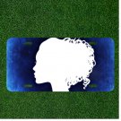 Custom Personalized License Plate Auto Tag With White Women Design Art