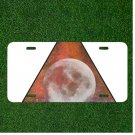 Custom Personalized License Plate Auto Tag With Amazing Space Moon Design