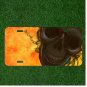 Custom Personalized License Plate Auto Tag With Flame Skull Design Art