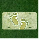 Custom Personalized License Plate Auto Tag With Baby Foot Prints Design