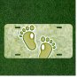 Custom Personalized License Plate Auto Tag With Baby Foot Prints Design