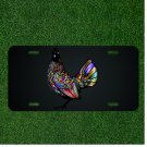 Custom Personalized License Plate Auto Tag With Colorful Chicken Design Art
