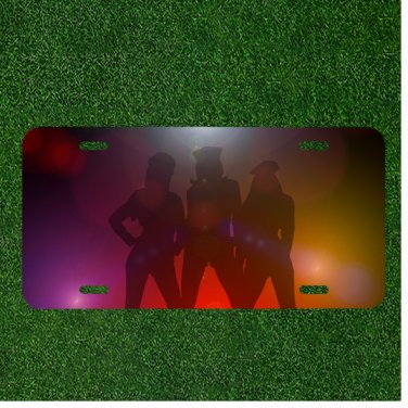 Custom Personalized License Plate Auto Tag With Colorful Three Women Design