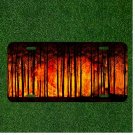 Custom Personalized License Plate Auto Tag With Stunning Orange Forest Trees