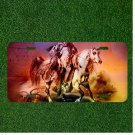 Custom Personalized License Plate Auto Tag With Colorful Background Horses ART