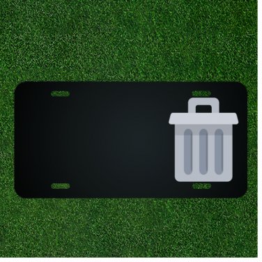 Custom Personalized License Plate With Add Names To Garbage Icon Rubbish