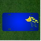 Custom Personalized License Plate With Add Names To Flower Poppy Butterfly