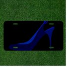 Custom Personalized License Plate Auto Tag With Blue Lady Heel Design Art