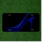 Custom Personalized License Plate Auto Tag With Blue Lady Heel Design Art