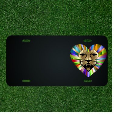 Custom Personalized License Plate With Add Names To Lion King Heart Design NEW
