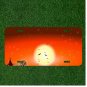 Creative License Plate Auto Tag With Stars And Suns Orange Sunset Design