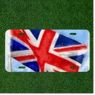 Custom Personalized License Plate Auto Tag With United Kingdom Flag Fade Design