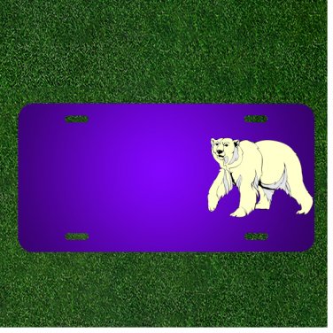 Custom Personalized License Plate With Add Names To White Arctic Bear Snow