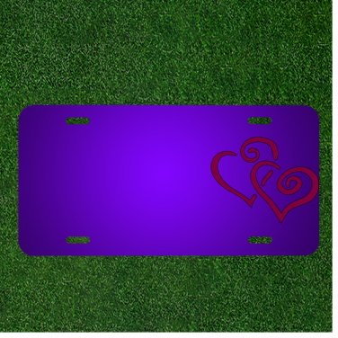 Custom Personalized License Plate With Add Names To Hearts Valentine Red Mini