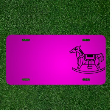 Custom Personalized Car License Plate With Add Names To Rocking Horse Horse