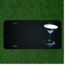 Custom Personalized License Plate With Add Names To Glass Martini Olive Green