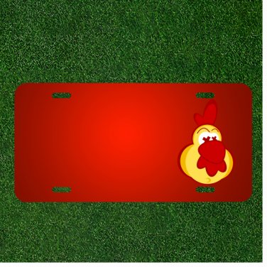 Custom Personalized License Plate With Add Names To Head Eyes Male Rooster