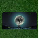 Custom Personalized License Plate Auto Tag With Couple By Moon And Tree Design