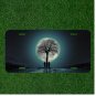 Custom Personalized License Plate Auto Tag With Couple By Moon And Tree Design