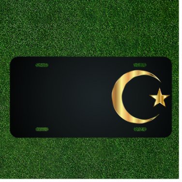 Custom Personalized License Plate With Add Names To Golden Moon And Star Design