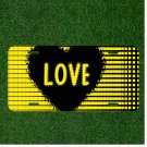 Custom Personalized License Plate Auto Tag With Amazing LOVE in Black And Yellow