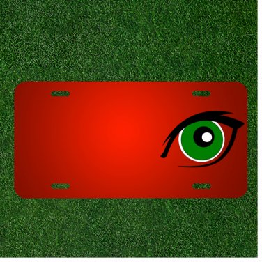 Custom Personalized License Plate With Add Names To Eye Green Stare Lashes