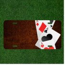 Custom Personalized License Plate Auto Tag With Poker Ace Cards Add Names
