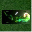 Custom Personalized License Plate Auto Tag With Person In Space Design
