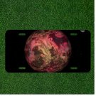 Custom Personalized License Plate Auto Tag With Pink Space Planet Design