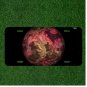 Custom Personalized License Plate Auto Tag With Pink Space Planet Design