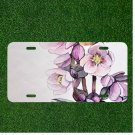 Custom Personalized License Plate Auto Tag With Amazing Pink Sunflower Design
