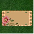 Custom Personalized License Plate With Amazing Pink Sunflower Design Add Names
