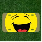 Custom Personalized License Plate Auto Tag With Happy Emoji Face Design