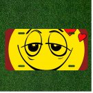 Custom Personalized License Plate Auto Tag With Love Face Emoji Design