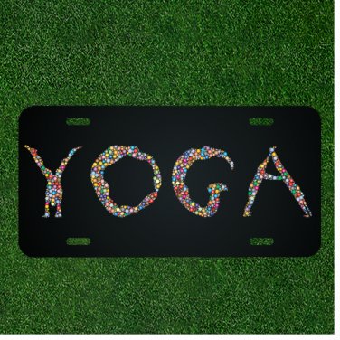 Custom Personalized License Plate Auto Tag With Stunning YOGA Design Art