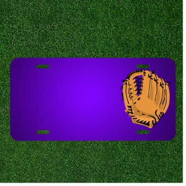 Custom Personalized License Plate With Add Names To Baseball Glove Gloves