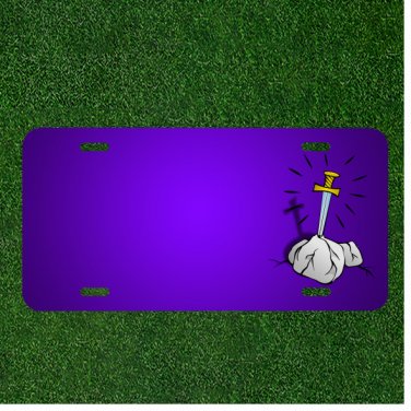 Custom Personalized License Plate With Add Names To Excalibur Legend Sword