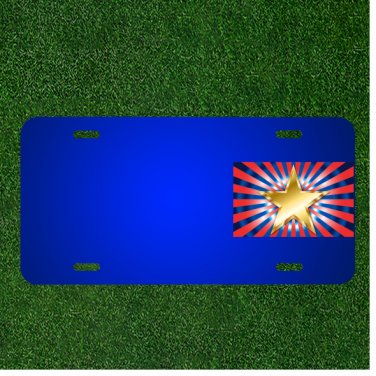Custom Personalized License Plate With Add Names To Colorful Star Gold