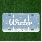 Creative License Plate Auto Tag With WINTER Surrounded By Snow Flakes Design