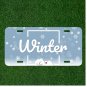 Creative License Plate Auto Tag With WINTER Surrounded By Snow Flakes Design