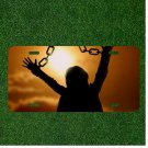 Creative License Plate Auto Tag With Person Locked Up In Chains Design