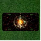 Custom Personalized License Plate Auto Tag With Shining Globe Star Space Design