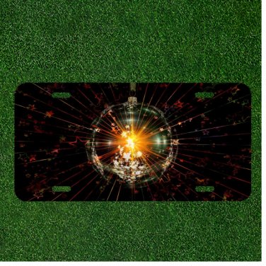 Custom Personalized License Plate Auto Tag With Shining Globe Star Space Design